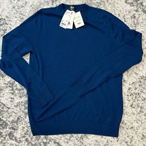 NWT men’s Uniqlo extra fine merino wool sweater size medium blue